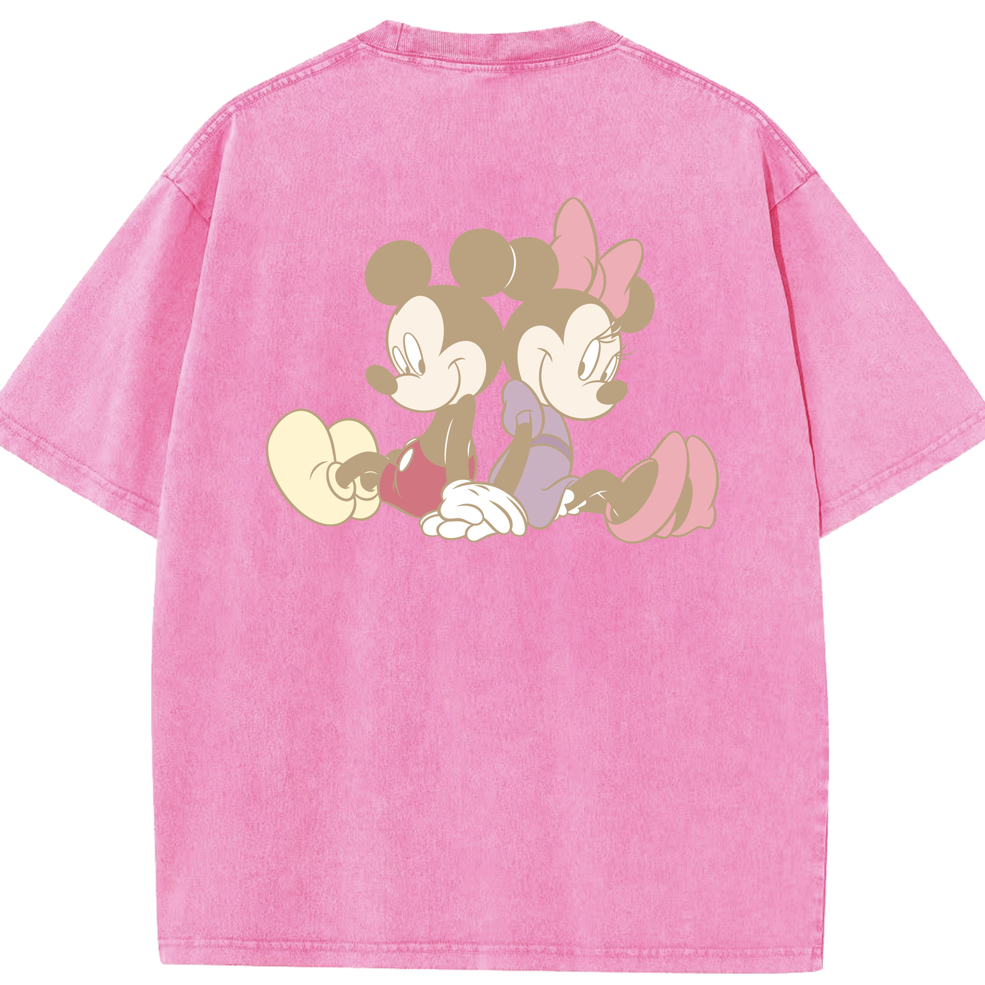 （画像用） ミッキーマウス Mickey Mouse 綿100% ヴィンテージ風 半袖Tシャツ（背面プリント）